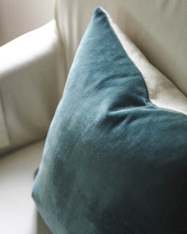 Throw Pillow Velvet Linen Pairing Mixed Material Sofa Decor