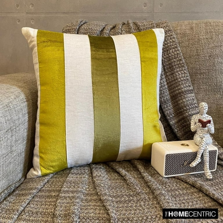 Throw Pillow: Velvet Patchwork, Chartreuse Green, Vibrant Glam Accents.