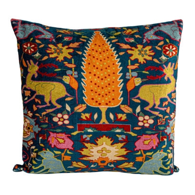 Throw Pillow Vintage Carpet Pattern Burgundy Traditional Style