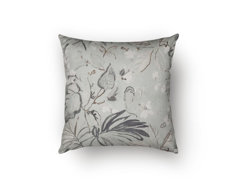 Throw Pillow Vintage Style Botanical Print Piped Edge
