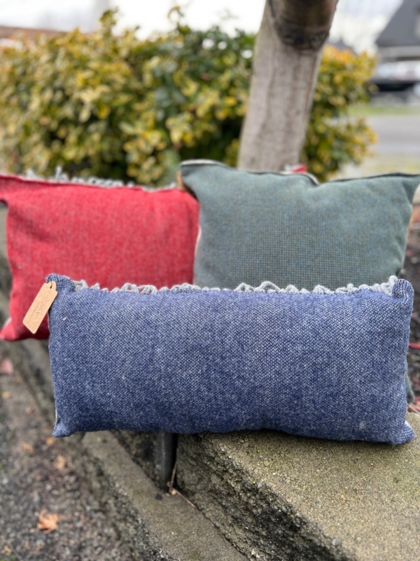 Throw Pillow Visible Wool Filling Organic Modern Cream