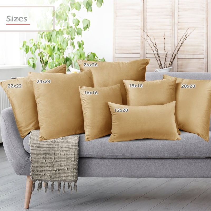 Throw Pillow Warm Camel Hue Velvet Texture Plush