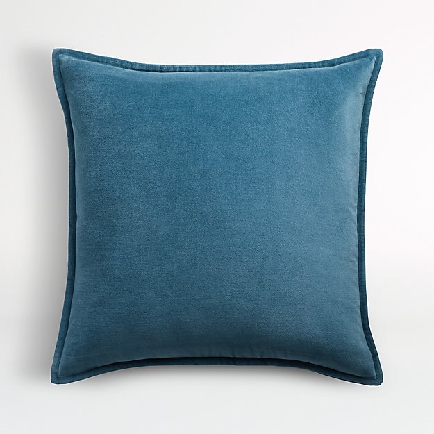 Throw Pillow Washed Velvet Finish Piped Edges Plush Contemporary Decor