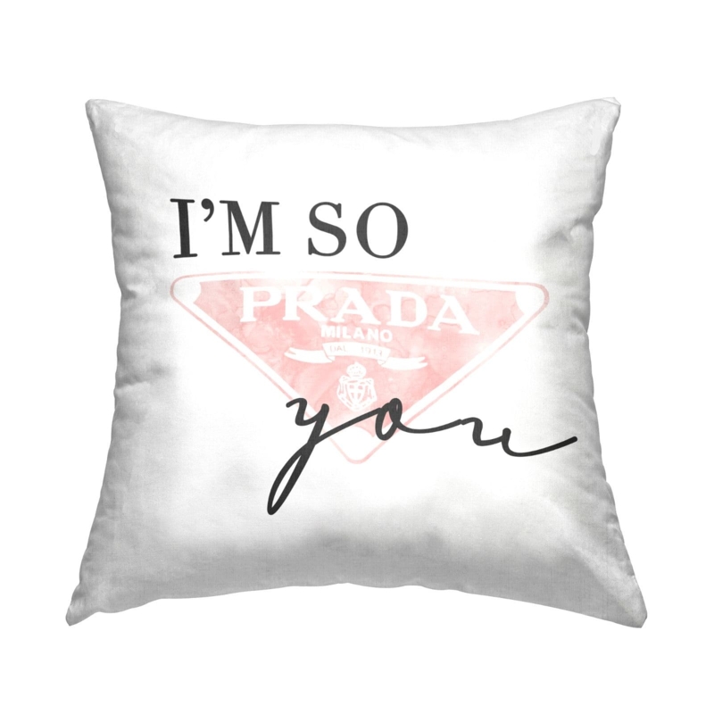 Throw Pillow: White Cushion with Black Typography Humor Quote