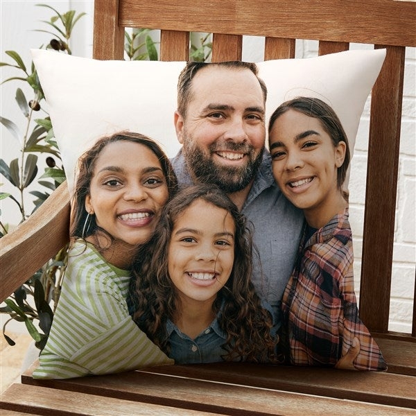Throw Pillow White Photo Collage Print Personalized Sentimental Decor