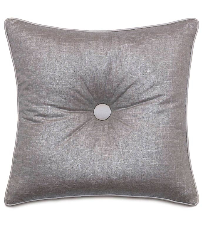 Throw Pillow with Button Tufting and Subtle Multicolored Woven Texture