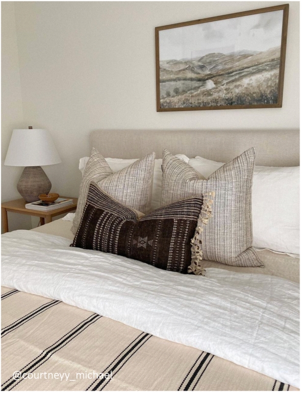 Throw Pillow with Coarse Woven Texture in Warm Brown Linen