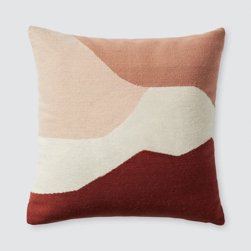 Throw Pillow with Desert Color Palette and Tactile Weave for Earthy Decor