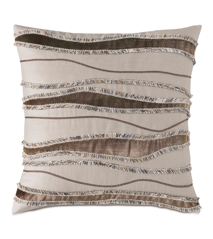 Throw Pillow with High Contrast Palette and Subtle Sheen Applique