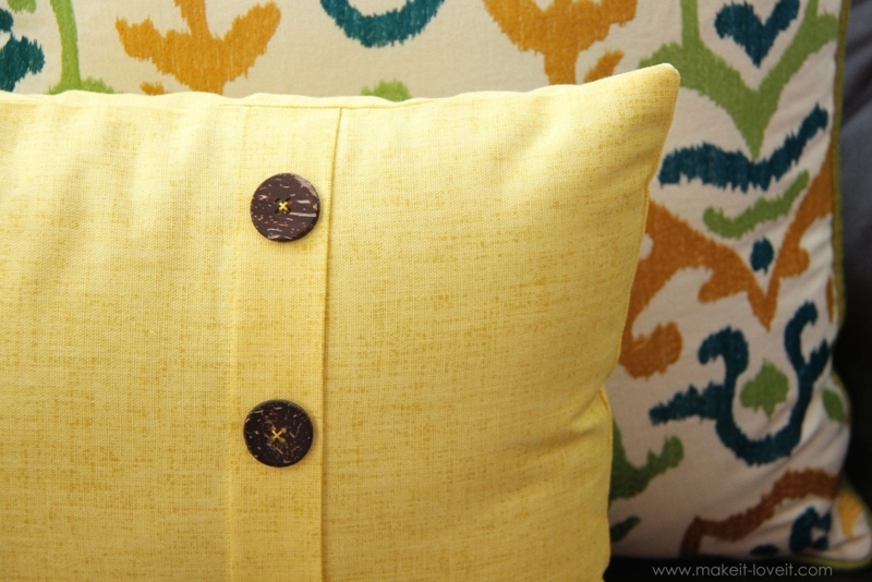 Throw Pillow with Modern Farmhouse Envelope Closure and Large Button
