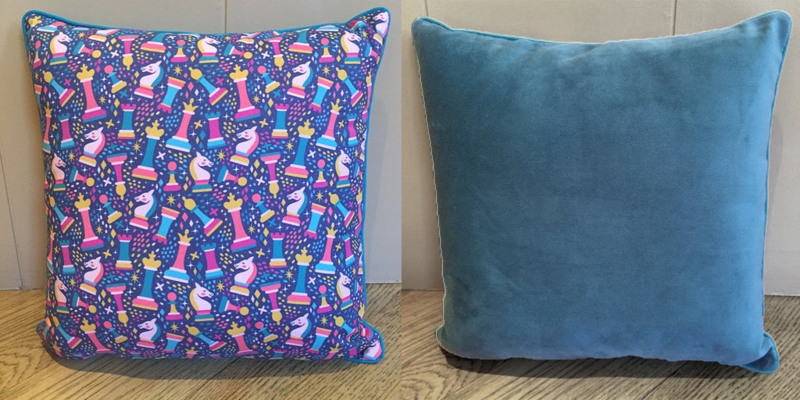 Throw Pillow with Modern Teal Grid Pattern Geometric Mosaic Design