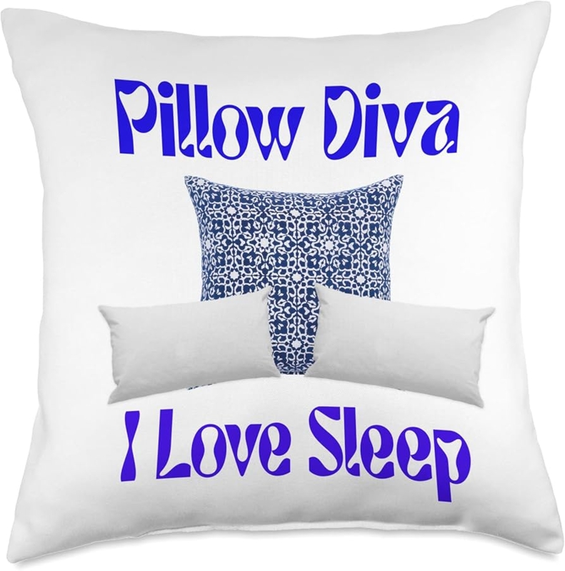 Throw Pillow with Novelty Typography on Cream Linen Look Fabric