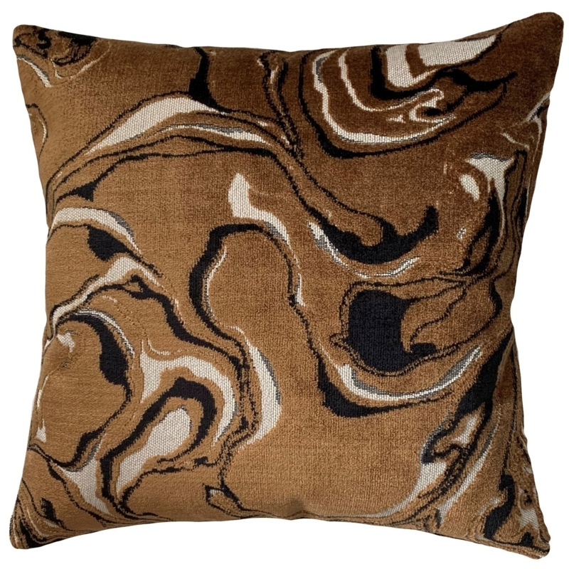 Throw Pillow with Organic Abstract Pattern & Distressed Texture
