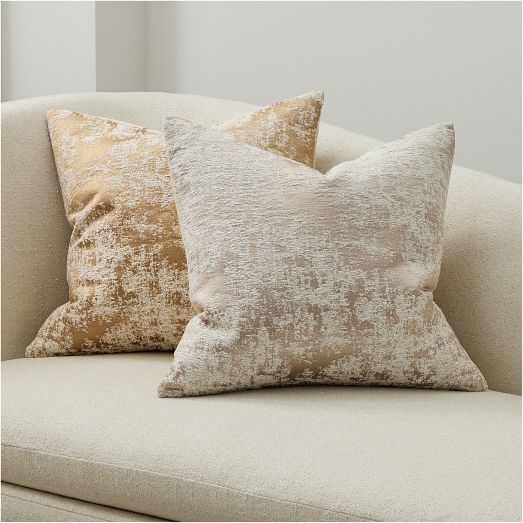 Throw Pillow with Organic Jacquard Weave and Tactile Surface Decor