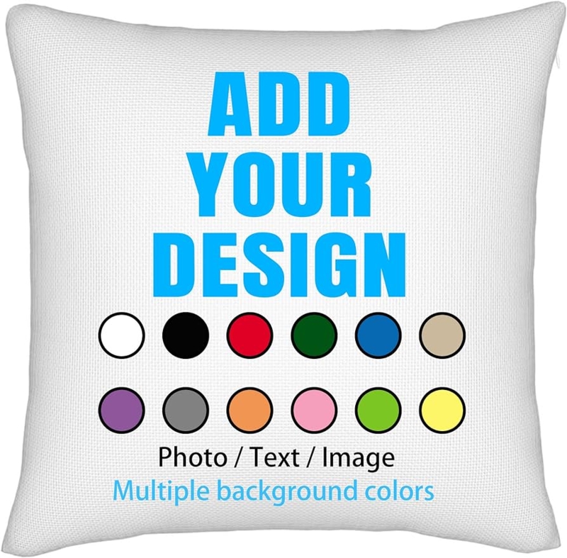 Throw Pillow with Photographic Print and Chunky Knit Texture