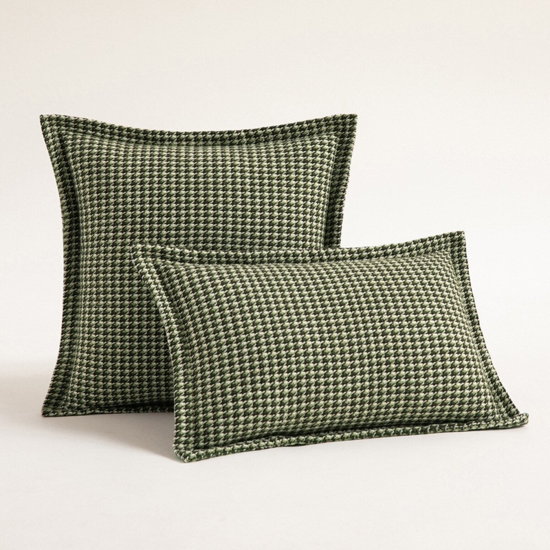 Throw Pillow Woven Fabric Organic Motif Organic Houndstooth Throw Pillow