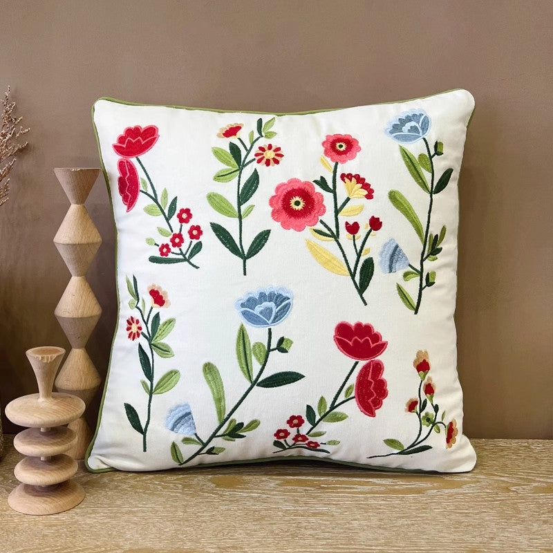 Throw Pillow Yellow Accents Modern Farmhouse Spring Floral Linen
