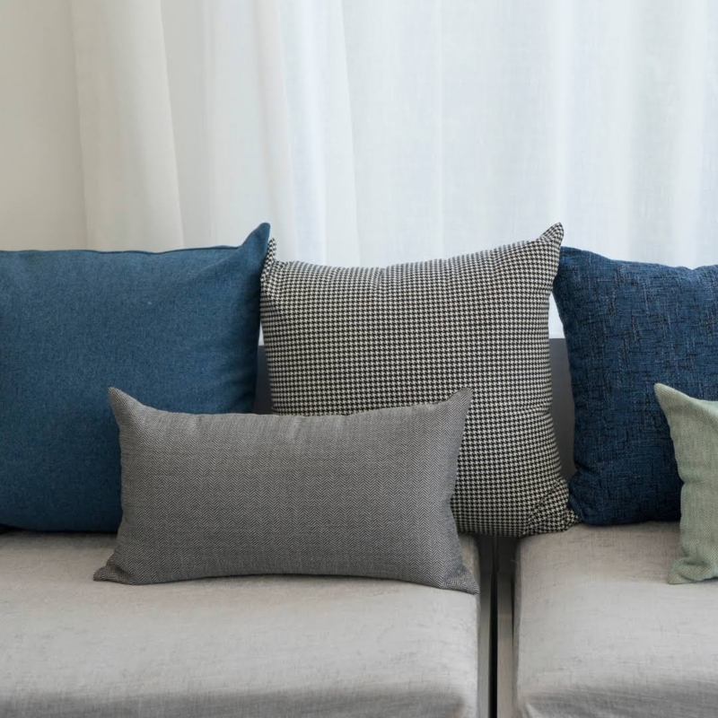 Throw Pillows Chunky Weave Muted Palette Earthy Toned Set