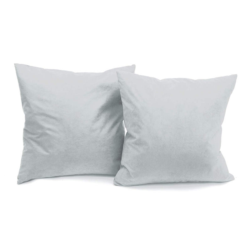 Throw Pillows Cool Grey Microsuede Knife Edge Soft Velvety