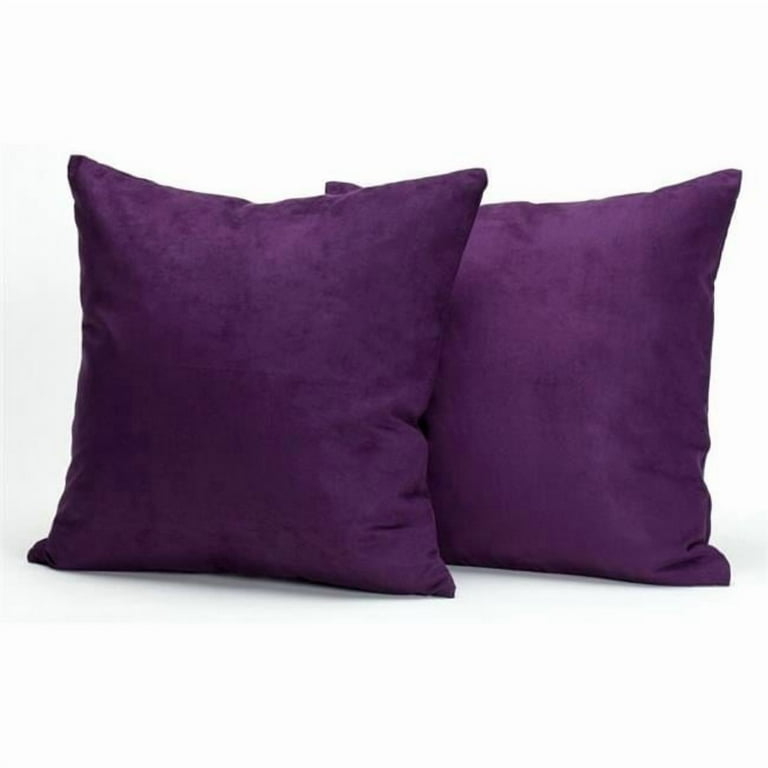 Throw Pillows Deep Purple Microsuede Knife Edge Set of 2 Cozy