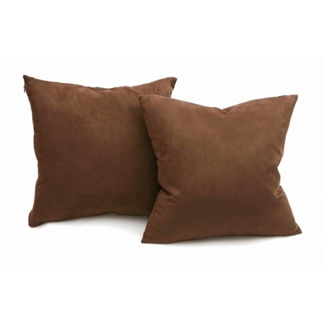 Throw Pillows Microsuede Chocolate Brown Knife Edge Set