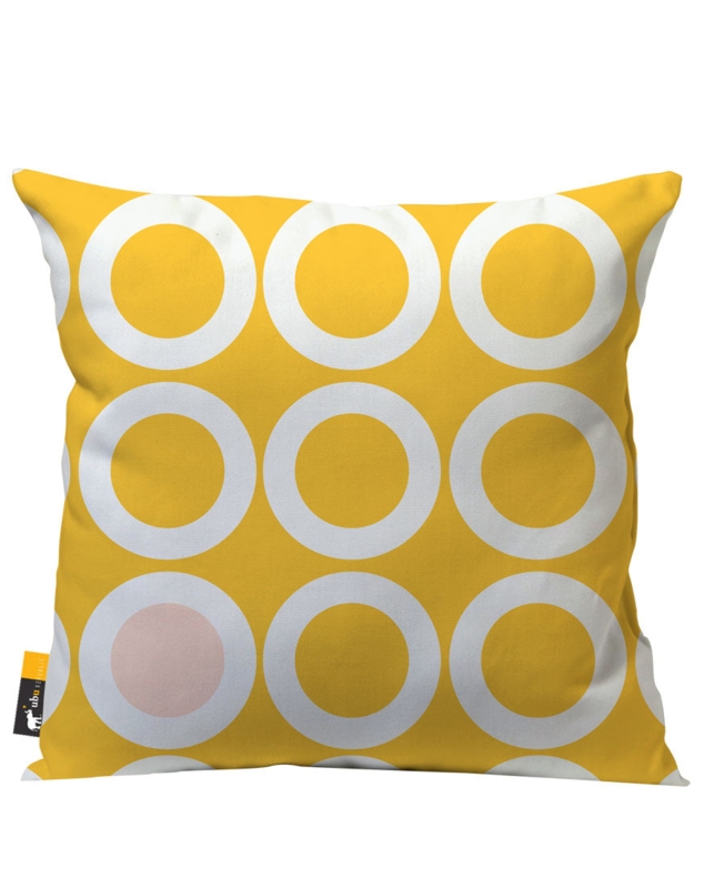 Throw Pillows: Retro Ringer Pattern, Navy, Terracotta, and Mustard, Set of 3