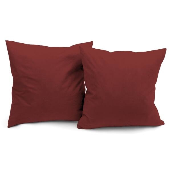 Throw Pillows Set of 2 Navy Blue Microsuede Knife Edge