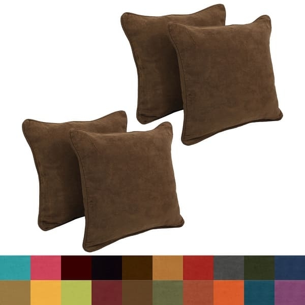 Throw Pillows Terracotta Orange Microsuede Corded Edges Set of 4
