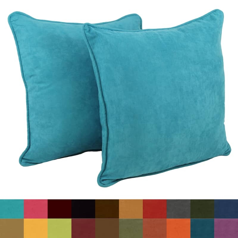 Throw Pillows Vibrant Teal Corded Trim Oversized Look Set
