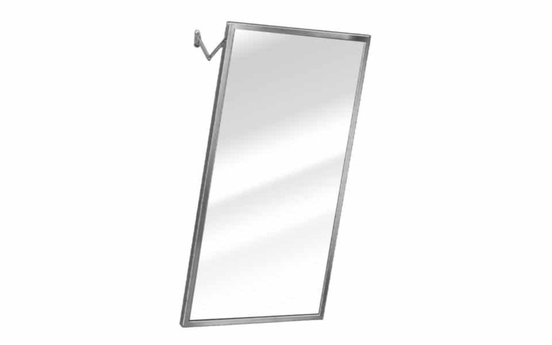 Tilt Mirror Frameless Edge Polished Metal Side Brackets Vanity
