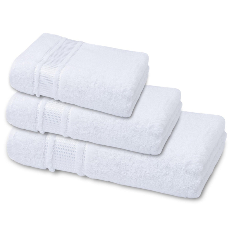 Towel Set Crimson Red Hue Dobby Border Traditional