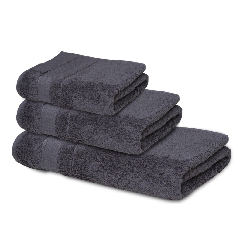 Towel Set Flat Weave Trim Turkish Cotton Texture Spa Style