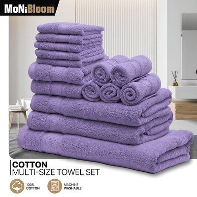 Towel Set Mixed Tonal Palette Ribbed Dobby Border Modern