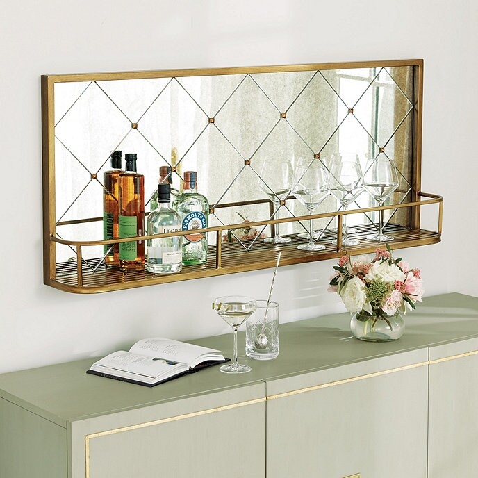 Traditional Distressed Off White Bar Cabinet with Raised Panels