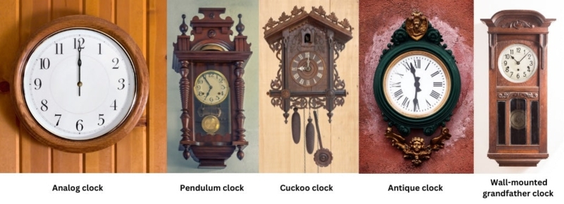 Traditional Wall Clock with Pendulum Movement and Wood Case