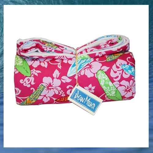 Tropical Floral Throw Blanket with Pink Hibiscus Print