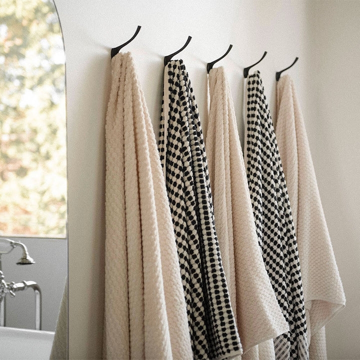 Turkish Towel Woven Dots Hand Loomed Knotted Fringe Artisanal Spa