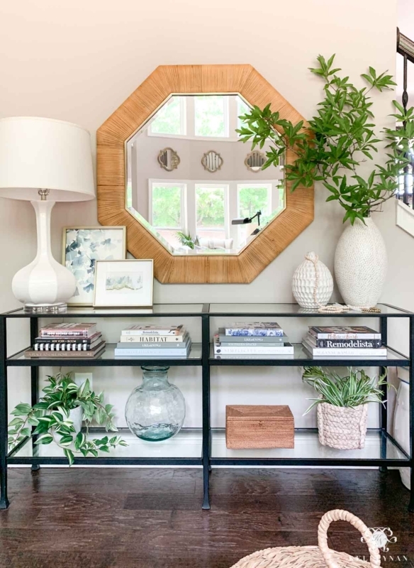 Twelve Piece Grid Gallery Wall: Modern Farmhouse Console Styling