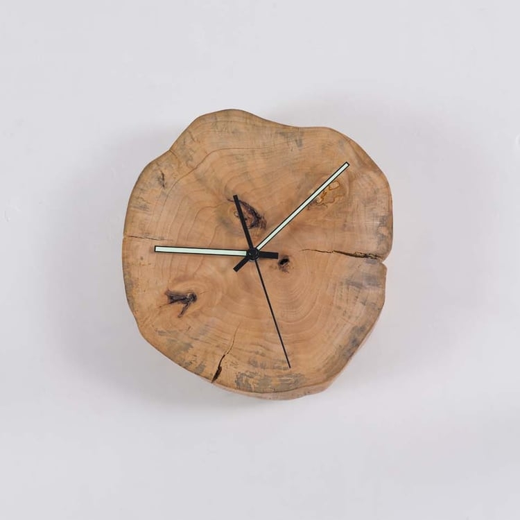 Unique Stump Shape Wall Clock with Natural Cracks