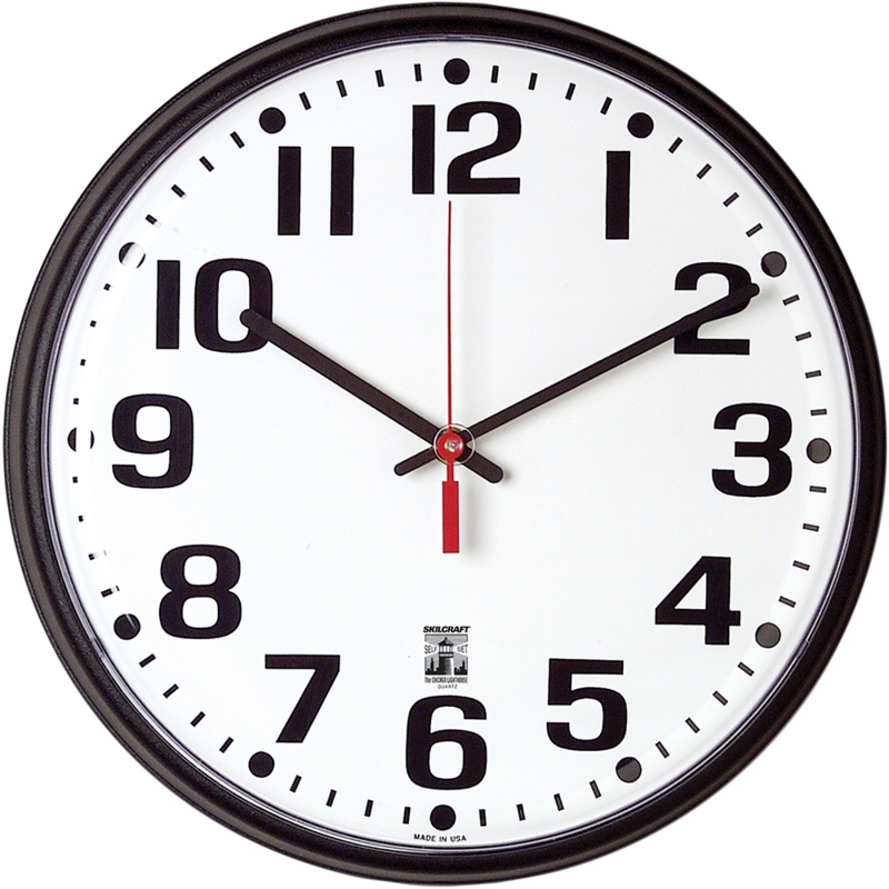 Utilitarian Wall Clock with Red Second Hand & High-Contrast Face