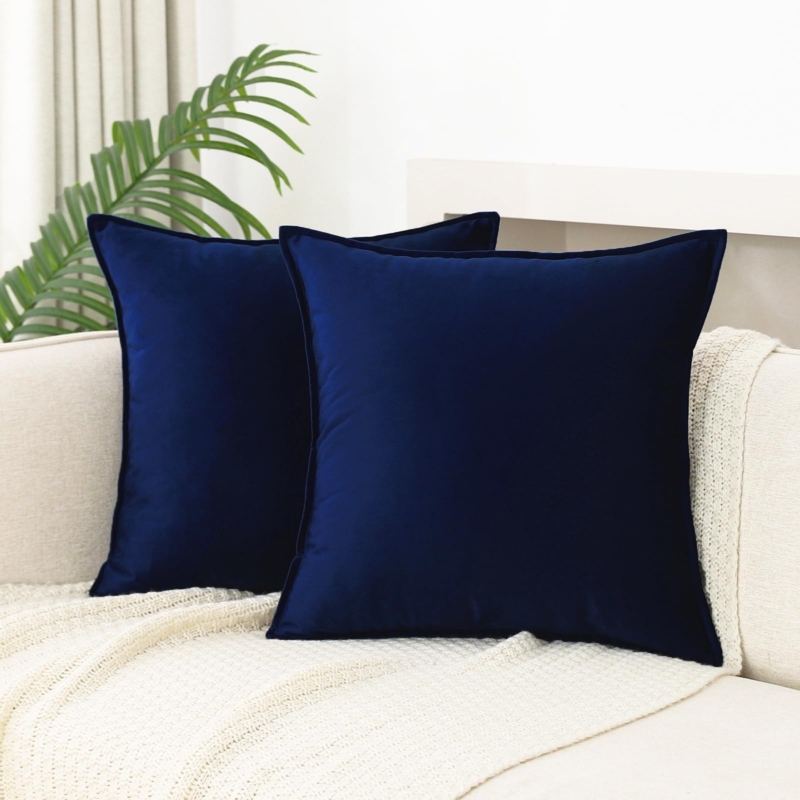 Velvet Throw Pillows Set of 2 Plush Accent