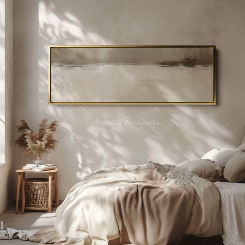 Vertical Wall Art: Textured Linear Abstract Print Framed