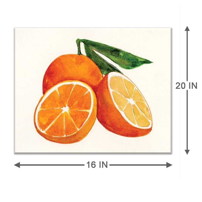 Vibrant Citrus Botanical Wall Art Canvas Painterly Texture