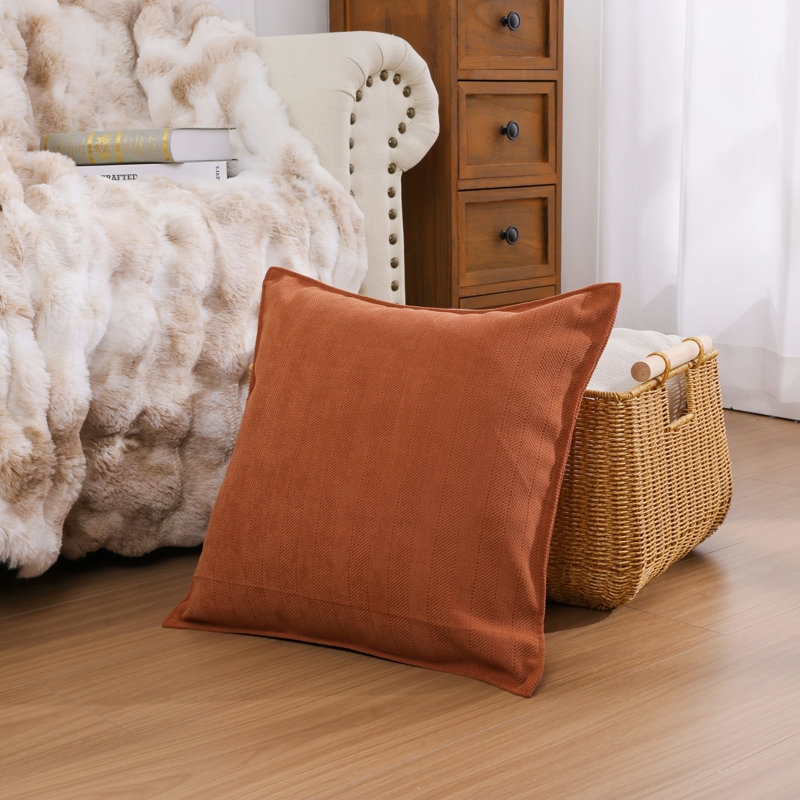 Vibrant Orange Red Lumbar Pillow, Modern Rectangular Cushion