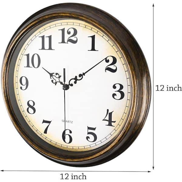 Vintage Style Wall Clock Creamy Dial Leaf Hands Classic
