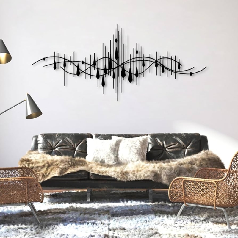 Wall Art: Abstract Geometric Metal Sculpture for Entryway Decor