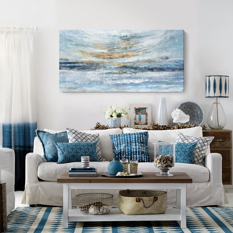 Wall Art: Extra Large Panoramic Orientation, Coastal Sunset Canvas Print.