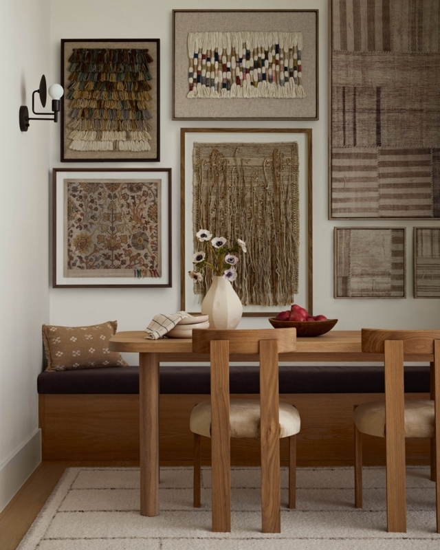 Wall Art Gallery Framed Textile Tactile Wall Decor Woven Texture Fringe