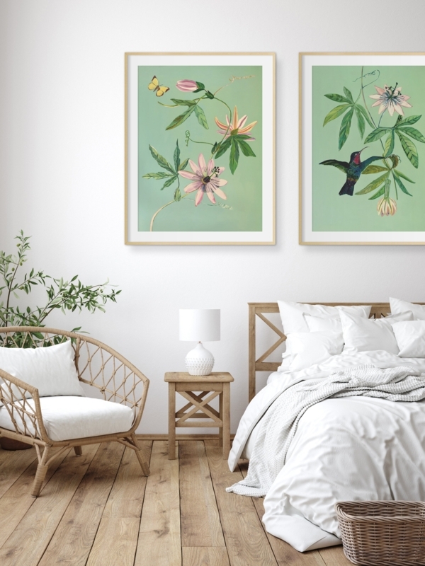 Wall Art Gallery Grid Botanical Prints Black Frames Organic Style
