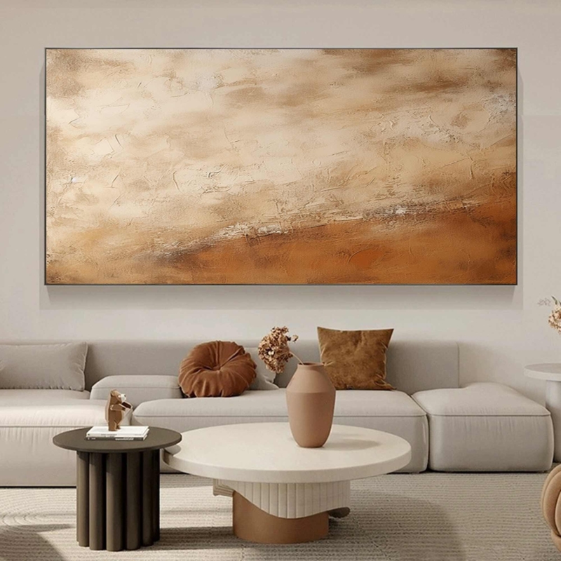 Wall Art Heavy Impasto Texture Oversized Horizontal Scale Earthy